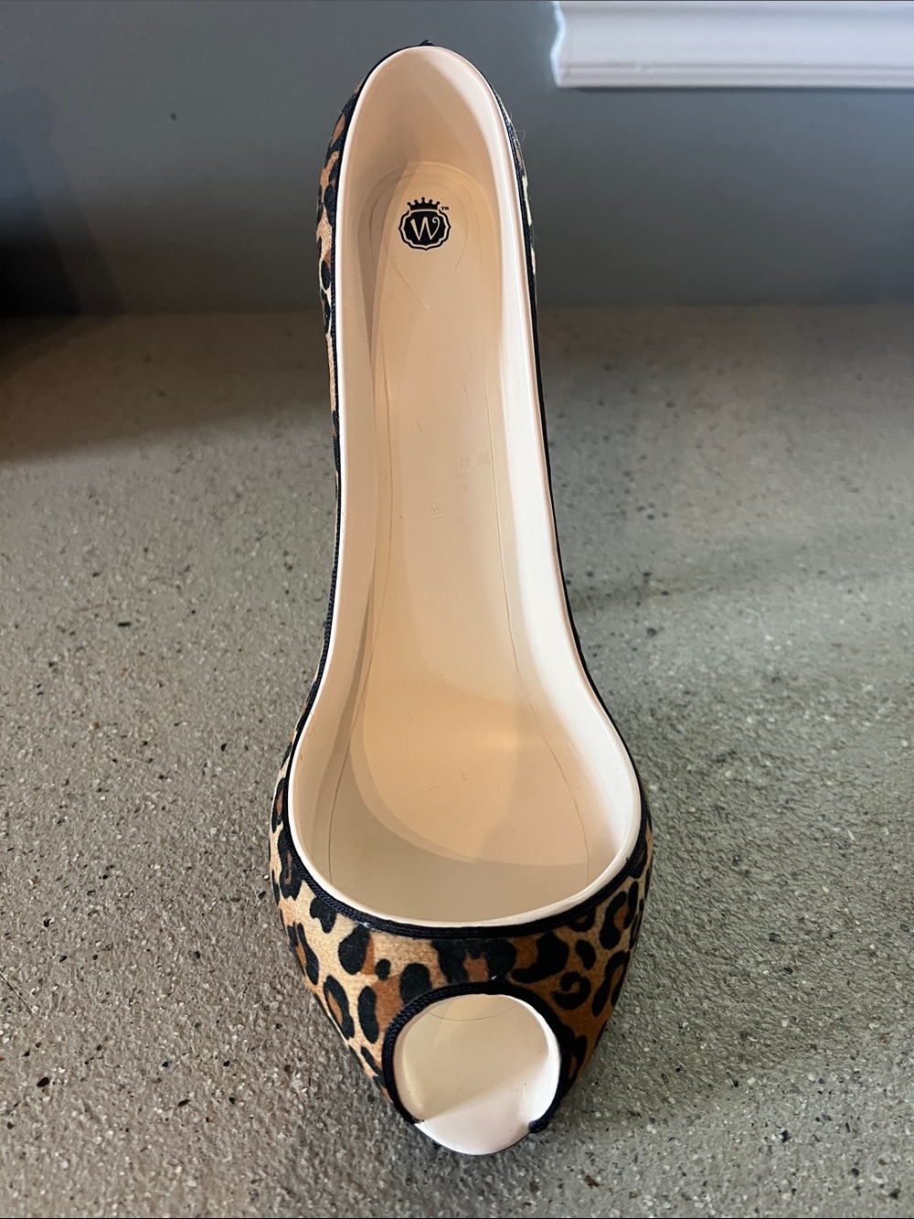 Wild designs wine bottle holder Leopard Print Peep-Toe Heels in Tan and Black